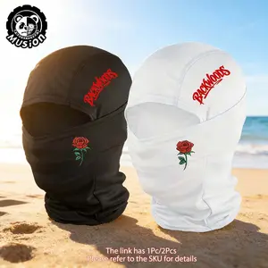 Musion Balaclava Riding Mask, Street Hip Hop Football Print Face Hat, Windproof Dustproof Multifunctional, Unisex, Outdoor Sports, Fitted Hats