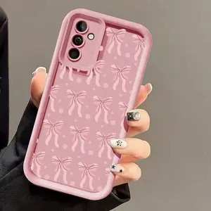 Featuring a Pink Ribbon Bow Design Case for Samsung Galaxy S26 S24 Plus S25 S23 S22 S21 Ultra FE S24+ Note20 A54 A53 A52 A36 A35 A34 A33 A17 A16 A15 A14 A13 Patterned Soft TPU Full Camera lens Protection  Phone Cover Gift 2D printing