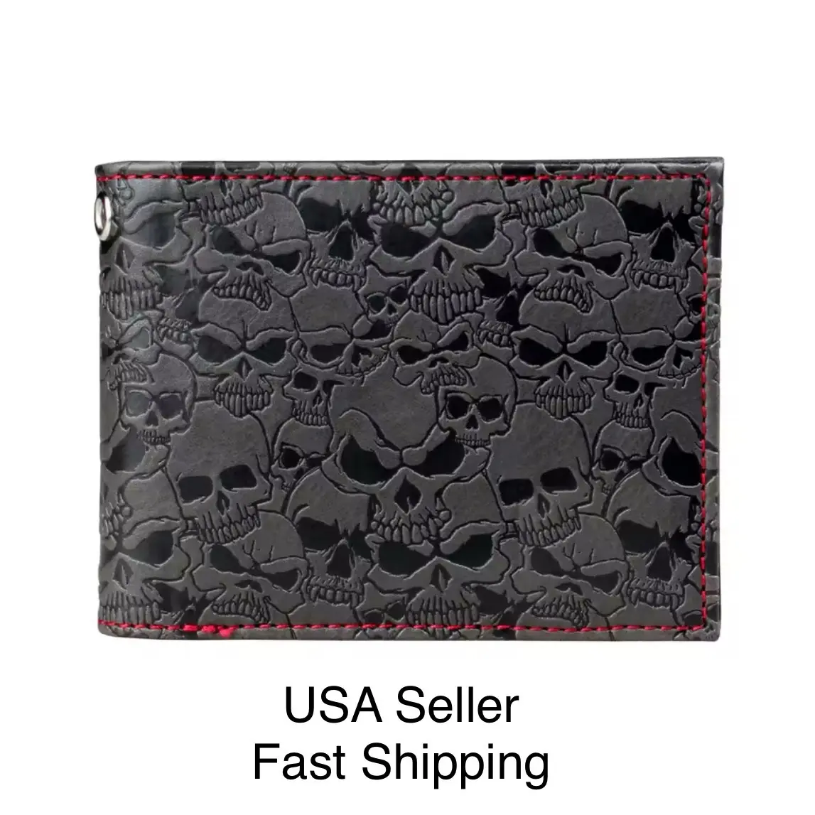 Skull Wallet - Collage - Dark Steam Punk Rock Grunge Biker Metal - Bifold Cash Credit Card