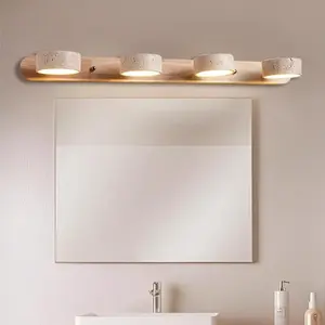 Led Linear Bathroom Lighting Fixtures Over Mirror Vanity Lighting Fixtures Farmhouse Bathroom Vanity Wood Stone Wall Sconce Wall Lamp Nordic Style
