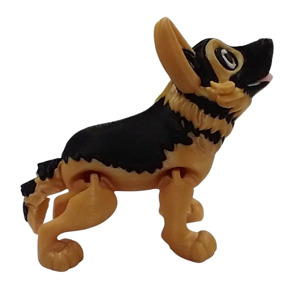 German Shepherd 3D Printed Articulating Figurine Decor Gift German Shepherd 3D Printed Articulating Figurine Decor Gift
