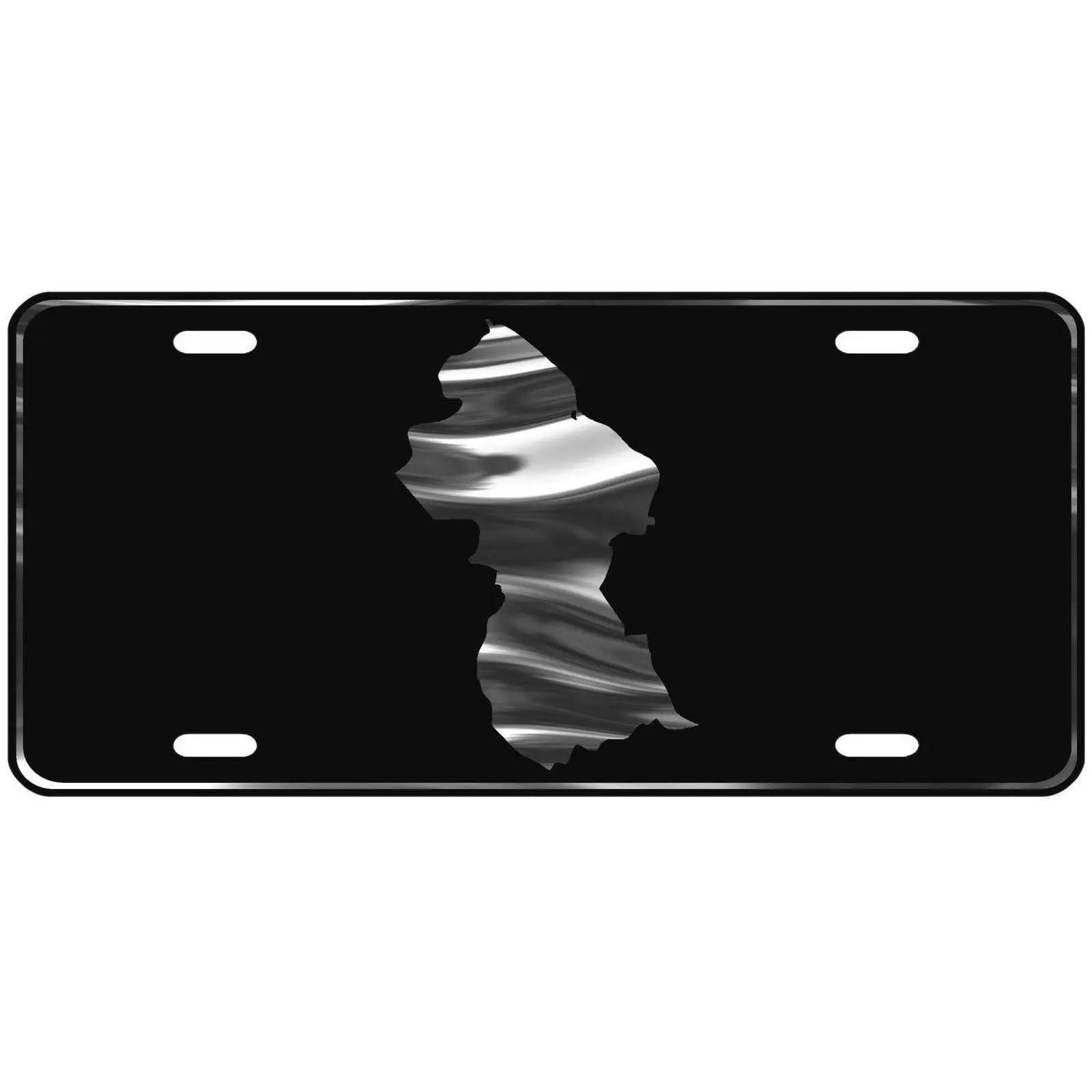 CustoMonsterDesigns Guyana Map Heavy Duty Aluminum License Plate