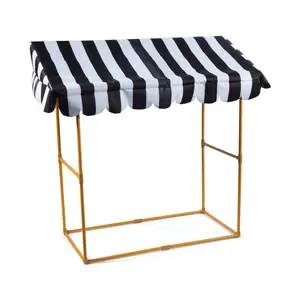 42 1/4" x 54" Black & White Striped Tabletop Hut with Frame - 2 Pc.