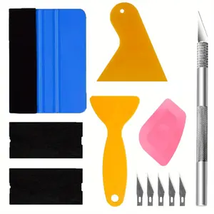 12pcs Window Tint Kit, Car Vinyl Wrap Felt Edge Squeegee Tool for Car Vinyl Wrap, Window Tint, Wallpaper, Decal Sticker Installation Tool, Decal Squeegee for Car Wraps, Sign Making, DIY Crafts