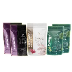 Vitalhealth Lovely Bundle - 2 V-DAILY Lime-Flavored Powder, 2 V-LOVKAFE Espresso Coffee, 1 VITALAGE COLLAGEN for Wellness