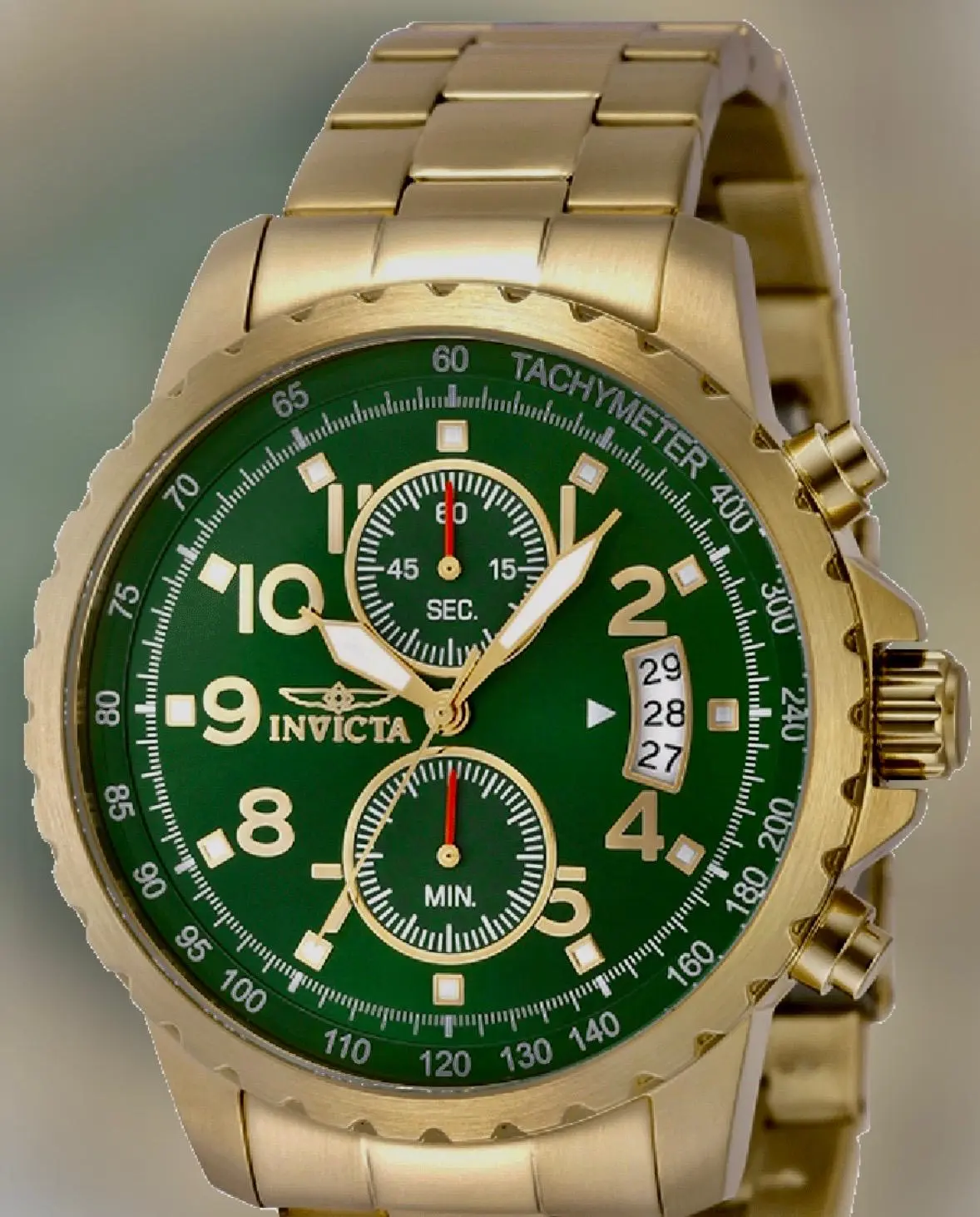 Invicta Specialty Altoris Men’s Quartz Watch - 45mm Round Case, Stainless Steel Metal Strap, 5 Colors available - Red and Black Dial (Model 50688) - Blue Dial ( Model  69790 ) & Green Dial - Gold ( Model 69793)