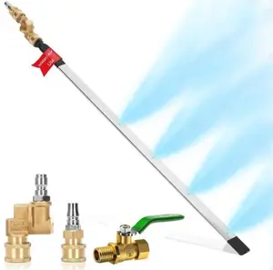 Radiator Cleaning Wand with Air Pipe Quick Connector, 4500 PSI 24'' High Pressure Radiator Cleaning Tool, Quick Water Tank Cleaner for Household Cars Trucks SUV RV (no Switch)