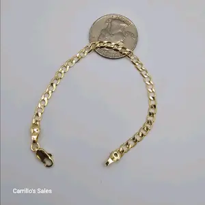 Bracelet Cuban style small (KIDS) size 6"inches  gold-plated