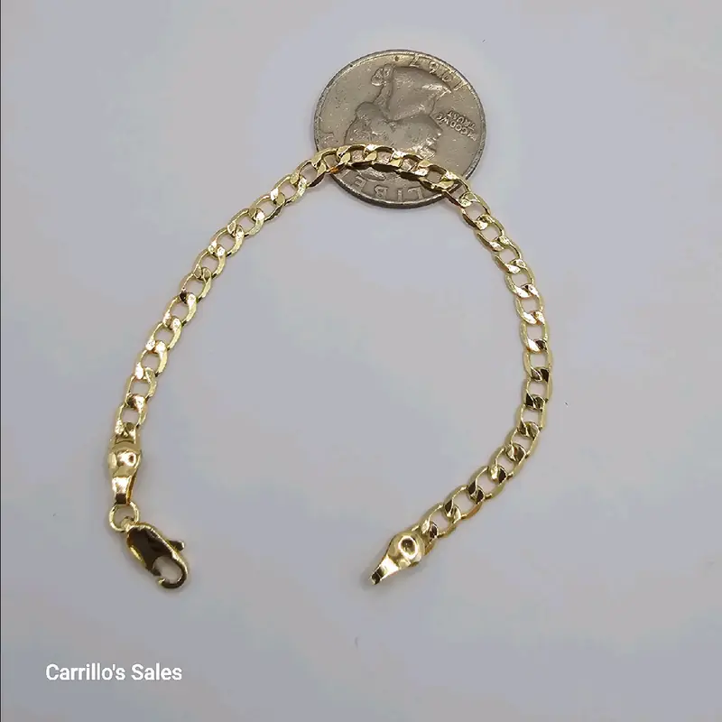 Bracelet Cuban style small (KIDS) size 6"inches gold-plated