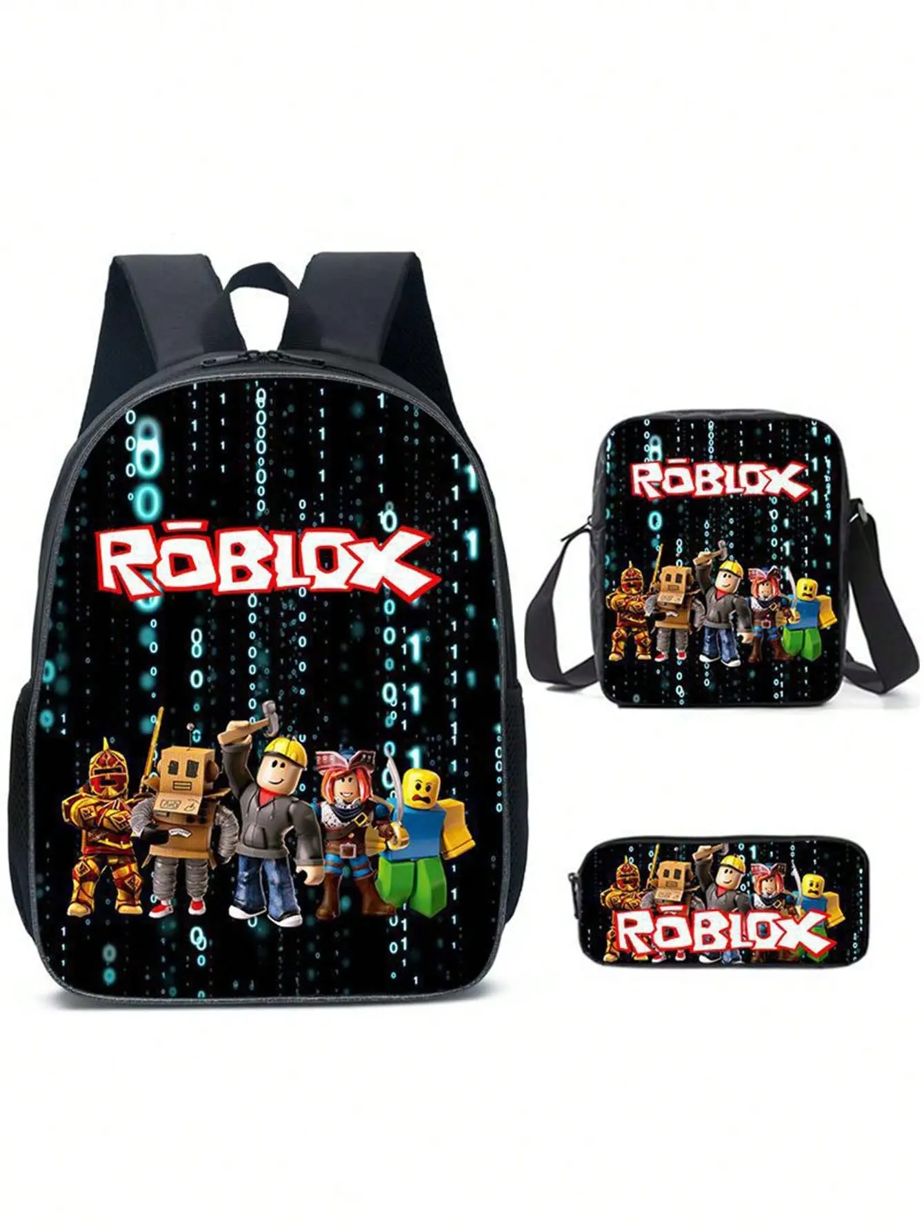 Lightweight Easy Wipe Roblox Graphic Backpack, Expanded Large Capacity Multi Pocket Layered Storage School Travel Bag, Smooth Zipper Reinforced Bottom Widened Body Sturdy Handle Multi Compartment Daily Campus Bag
