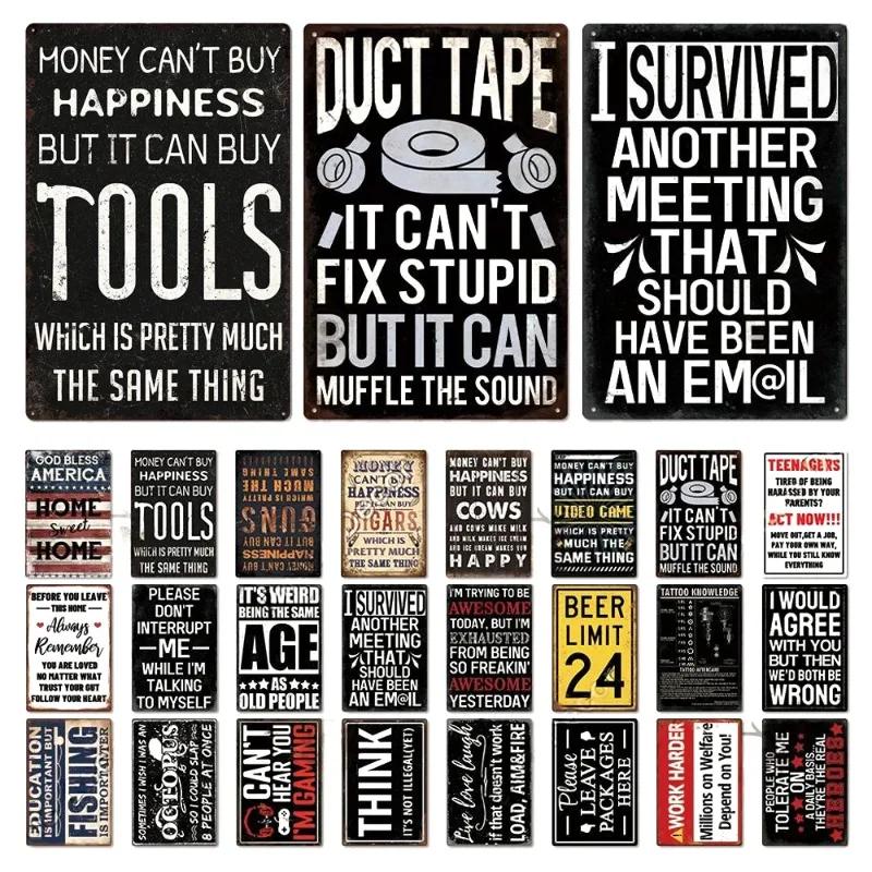 8x12inch Funny Sarcastic Vintage Metal Posters Tin Signs Decor Retro Plaque Metal Plate Home Wall Art Decor for Bar