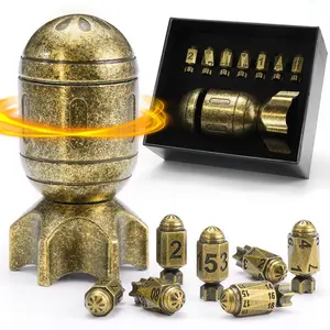 Spinning Missile Dice with Storage Dice Tray | Full Game Dice Set | Premium Polyhedral Metal Dice for D&D RPG Tabletop Games