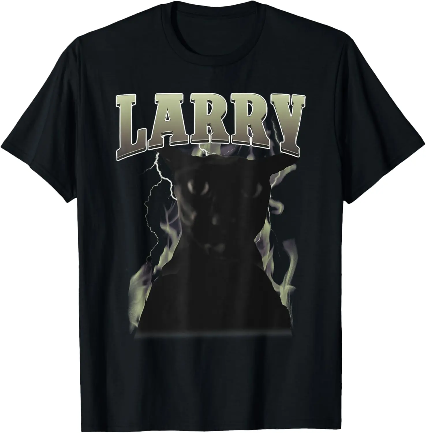 Funny Evil Larry Cat Dank Brainrot Meme Gift T-Shirt Pure Cotton Graphic Tees: Unisex Gifts for Men Menswear Soft