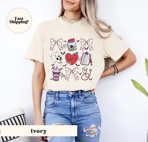 Halloween Nurse Coquette Tee Nurse Halloween T-Shirt Nurse Bow Tshirt Nurse Shirt Spooky Neonatal Intensive Care Unit Nurse T-shirt Ghost Pumpkin Shirt