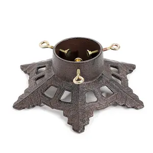 Sungmor Vintage Cast Iron Christmas Tree Stand - Heavy Duty Snowflake Base, Holiday Tree Holder for Artificial or Real Trees, Easy Assembly & Secure Stability