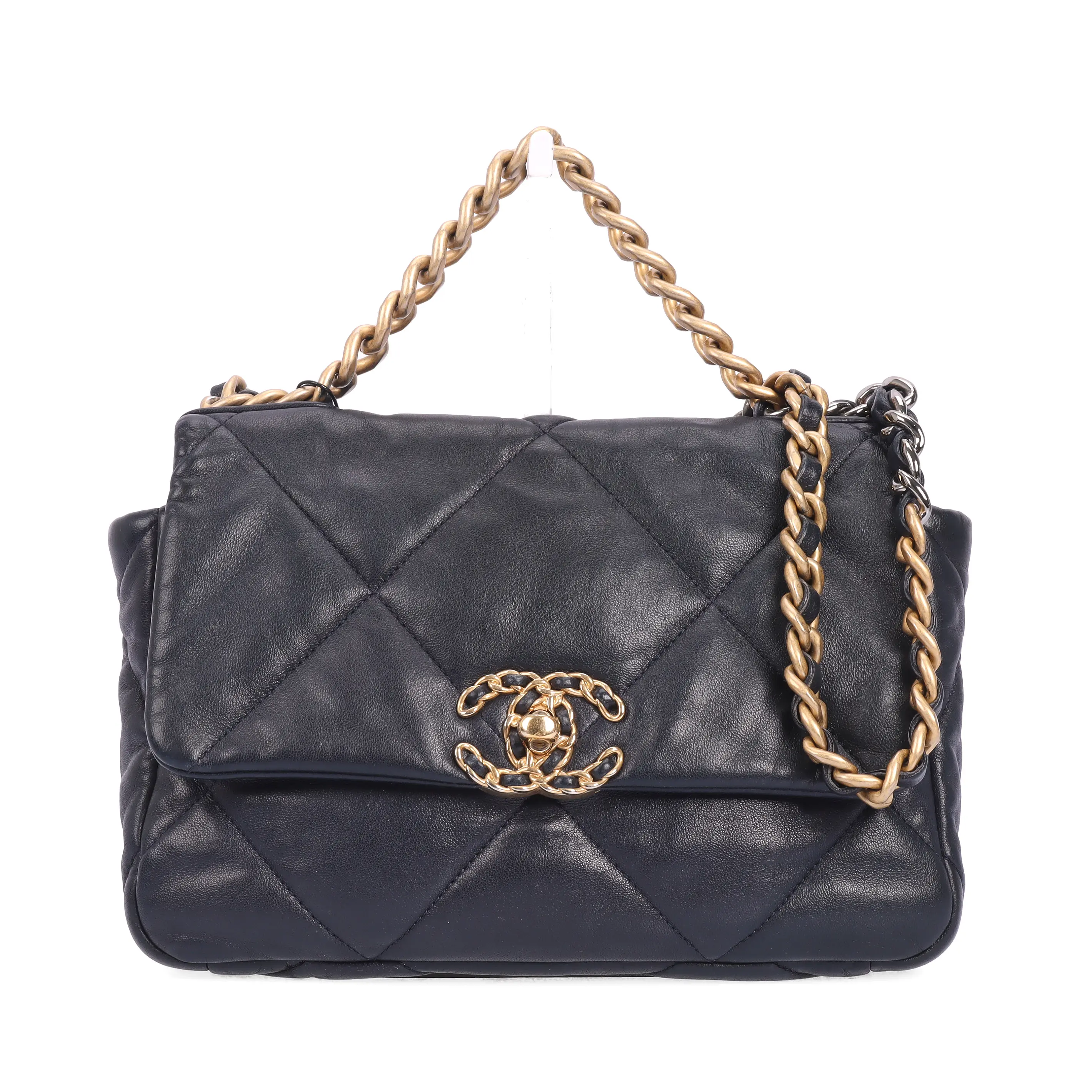 Pre-owned CHANEL Calfskin Shoulder Bags Black 47317897 lkw hz