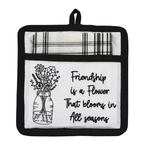 Onyx and Ivory Friendship Pot Holder Set