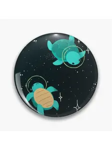1Pc DIY Craft Buckle - 44mm (1.73 ") Space Turtles Pin for Bags, Jackets and Gifts, Holiday Gifts, Party Gifts