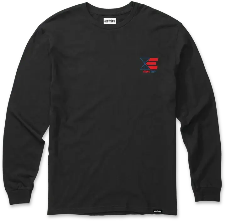 ETNIES Men's Sour Solution Rib Crew Neck Long Sleeve T-Shirt - Loose Fit Menswear Streetwear Graphic Top, 100% Combed Cotton Jersey for Skateboarding, Outdoors, Men's T Shirts