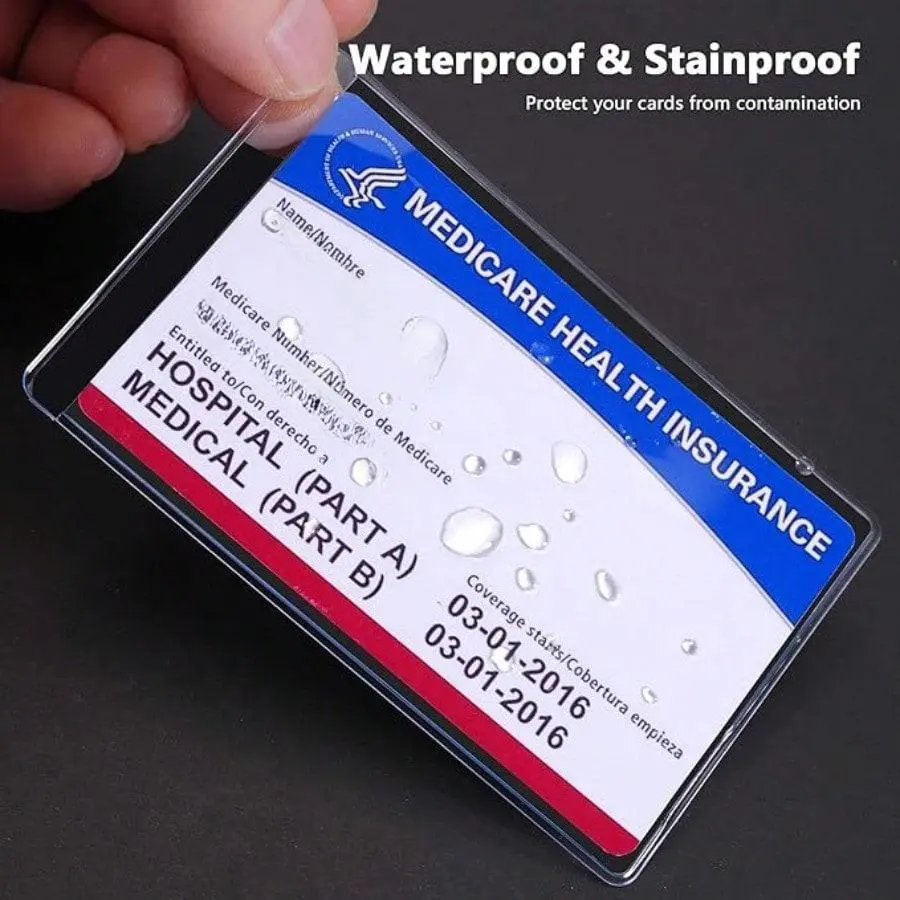 insurance card sleeves Wisdompro 20 Pack New Medicare Protector Sleeves, 6 Mil Clear PVC Providing Great Convenience For Your Daily Life And Office Use Custom Logo Proof of Insurance