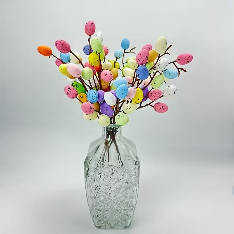5pcs Easter Egg Handmade Floral Decorations, Spring Home Decoration, Party Supplies, Perfect for Easter and Home Decor, Plastic Faux Flowers