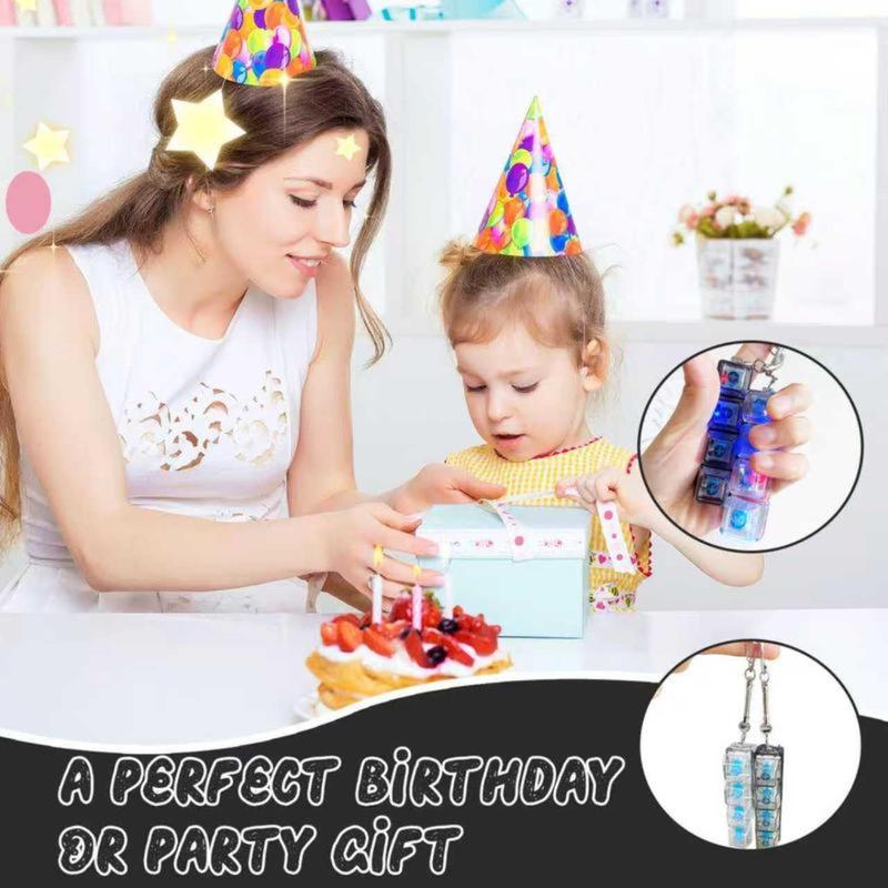 2026 NEW Glowing Keyboard Fidget Toy, 4-In-1 Decompression Button Keychain, Stress Relief Finger Clicker, Transparent Color