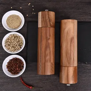 Acacia Wood Salt & Pepper Grinder | Ceramic Core | Single or Set of 2