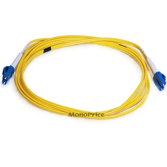 Monoprice Fiber Optic Cable LC/LC Single Mode Duplex 2 meter 9/125 Type Yellow