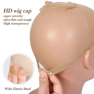 Skinlike HD Wig Cap, Invisible and Sheer Breathable Ultra-thin Stretchy Stocking Caps for Lace Front Wigs 1 Pack
