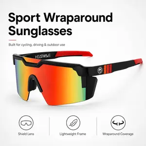 SummerHeatwave Sport Wraparound Sunglasses for Men Women, Futuristic Shield Lens Outdoor Eyewear, Lightweight Cycling Driving Running Hiking Fishing Beach Visor Shades, Colorful Mirrored Y2K Sport Glasses for Travel and Daily Wear