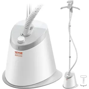 VEVOR Standing Steamer with Foldable Garment Hanger, 1.7L Water Tank for 90 Minutes Continuous Steaming, Heats in 45 Seconds Auto-Stop with Fabric Brush Aluminum Rod and Easy-roll WheelsVEVOR Super Brand Day
