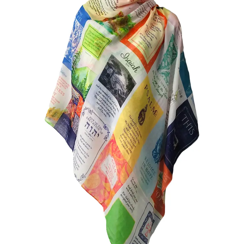 Prayer Scarves Joy Scripture Scarf - All Season Shawl, Female Neck Scarf for Neck Styling, Uplifting Christian Gift for Women