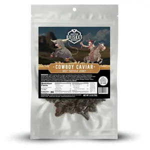 BEEF TESTICLE JERKY - 100% Beef Testicle Meat - AKA "Rocky Mountain Oysters" - AKA "Montana Tendergroin" - Ball Bag Challenge