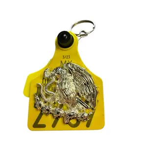 Cattle Tag Keychain Arete de Vaca Llavero con Concho