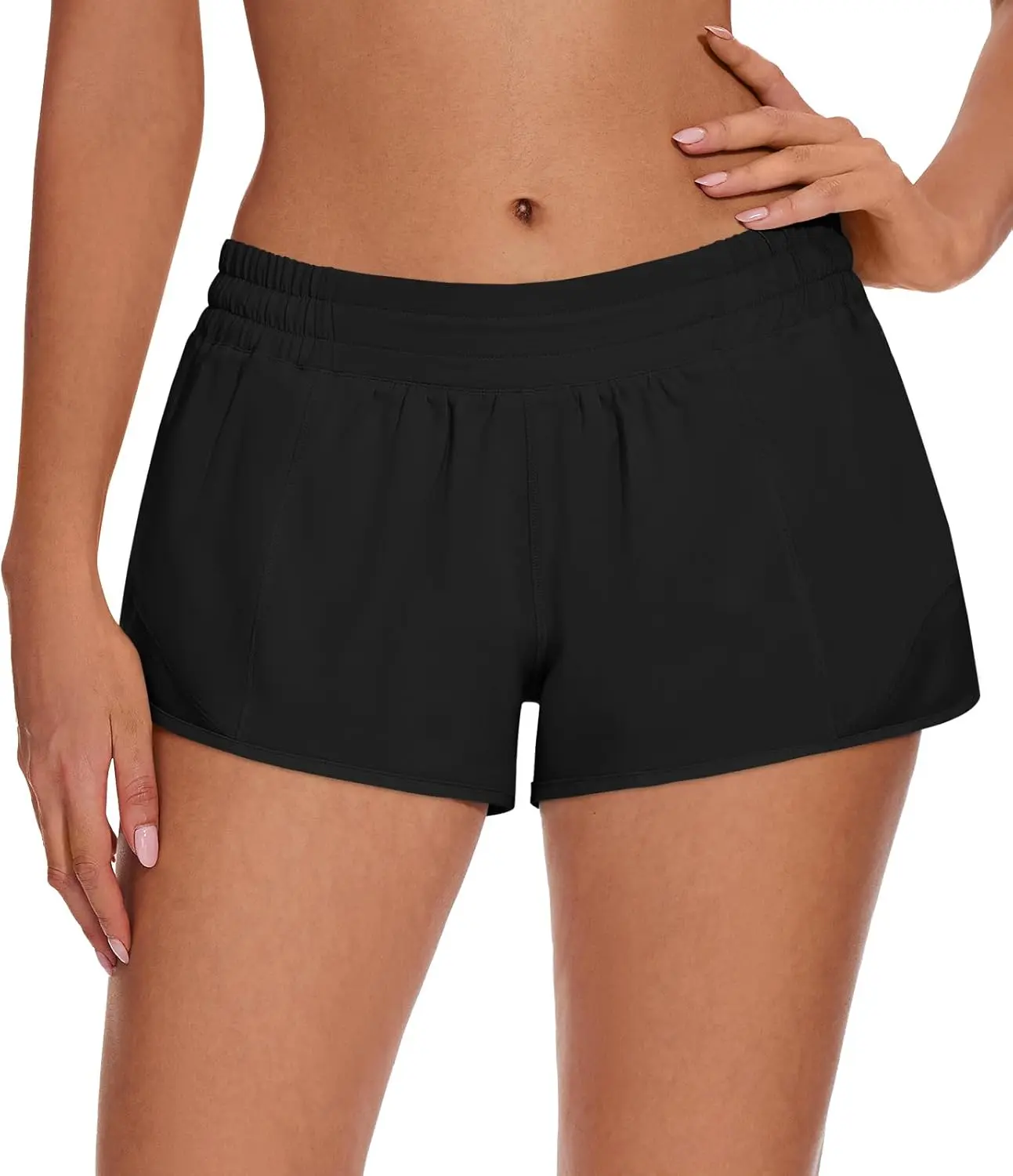 Athletic Running Shorts for Women with Zipper Pocket,Soft Lightweight Gym Workout Shorts with Mesh Liner Quick Dry