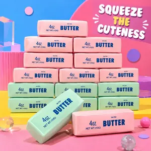 Soft Crunch Sound Butter Bar Squishy Fidget Toy, Playful Sensory Hobby Play Item withCrunchyInnerFiller,HighPlayabilityPortableStress &EmotionalReliefDecompressionHandToy,CuteDeskRelaxAccessory, IdealParty&LeisureGiftforTeensandAdults,Toys&HobbiesCategory