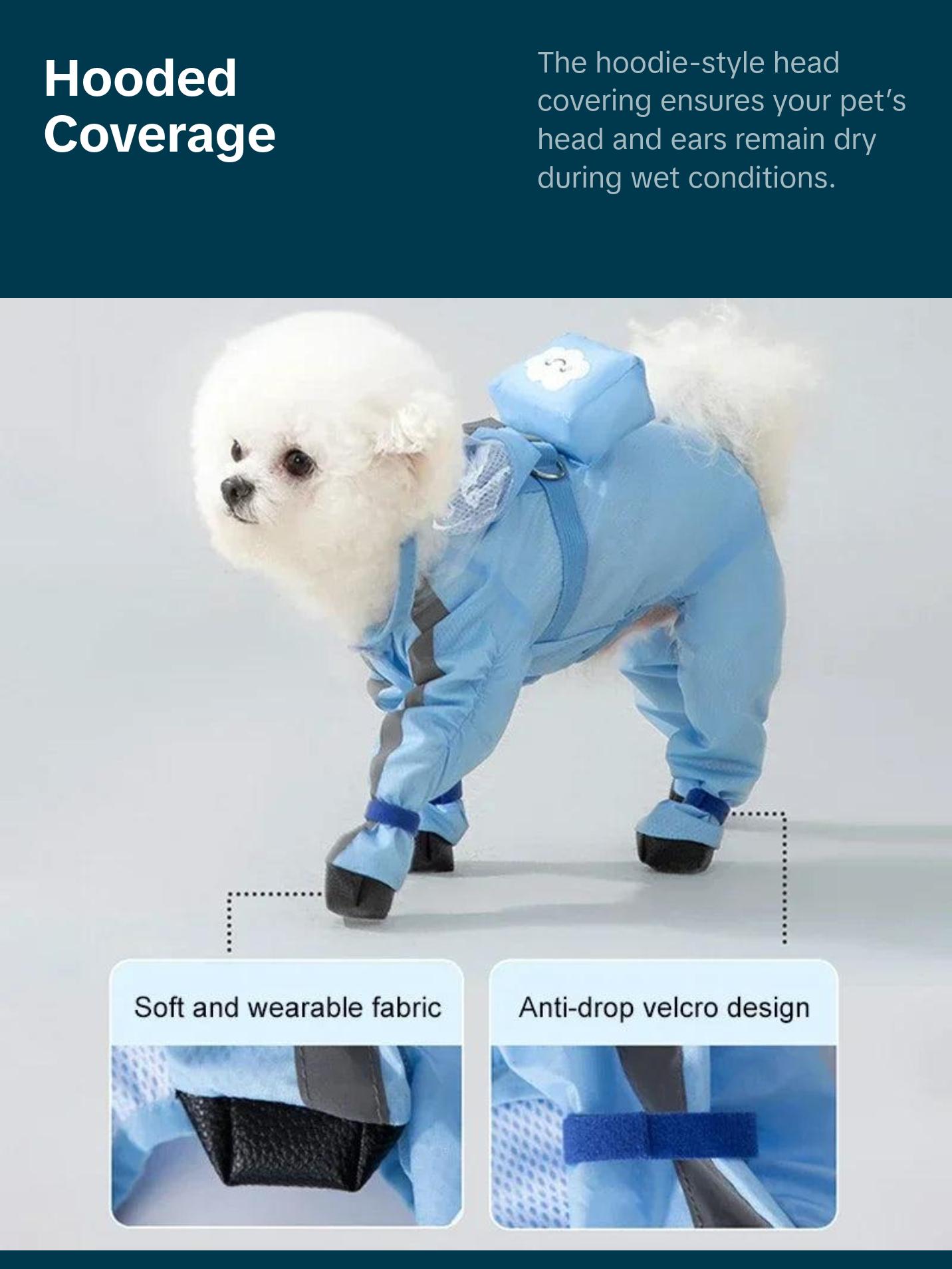 Waterproof Hooded Dog Raincoat Jumpsuit – Reflective Outdoor Jacket for Small to Large Dogs (XS-2XL) Waterproof Hooded Dog Raincoat Jumpsuit – Reflective Outdoor Jacket for Small to Large Dogs (XS-2XL)