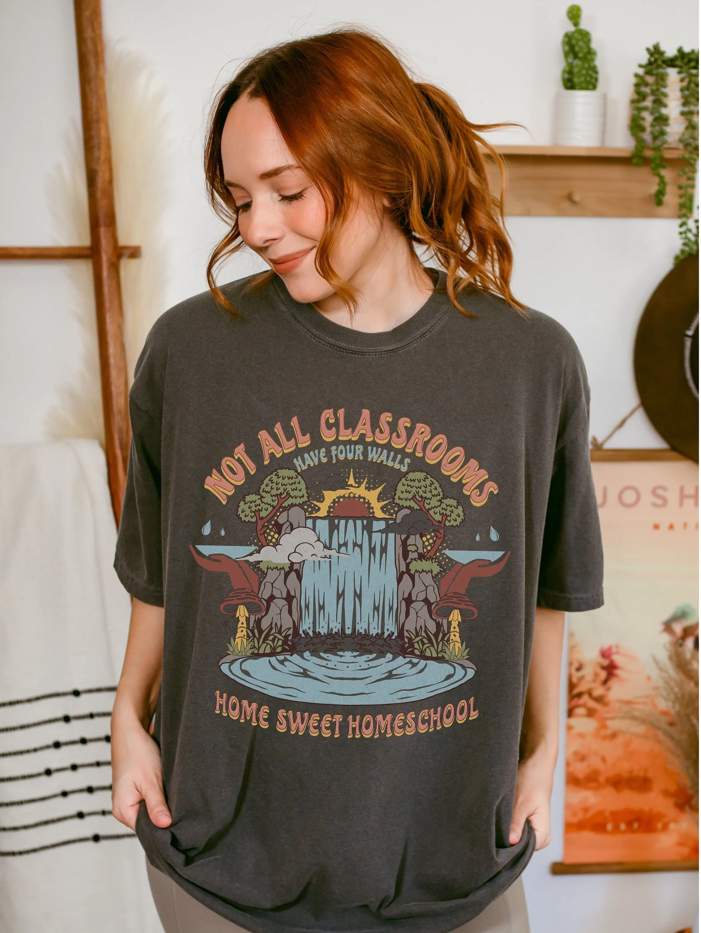 Not All Classrooms Have Four Walls Homeschool Washed Comfort Colors Tshirt Boho Comfort Colors Shirt Homeschool Mama Homesteading Gift Crunchy Mom Shirts
