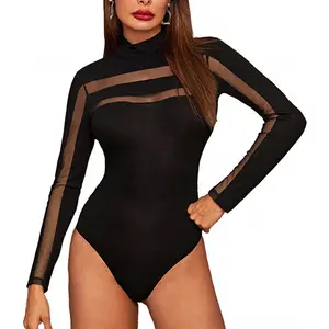 Sexy Lingerie for Women Naughty Lingerie  Bodysuit Outfits Teddy Sheer Mesh Erotic Clubwear Top Long Sleeve ShapewearFit Perspective Mesh Outfit S-XXL