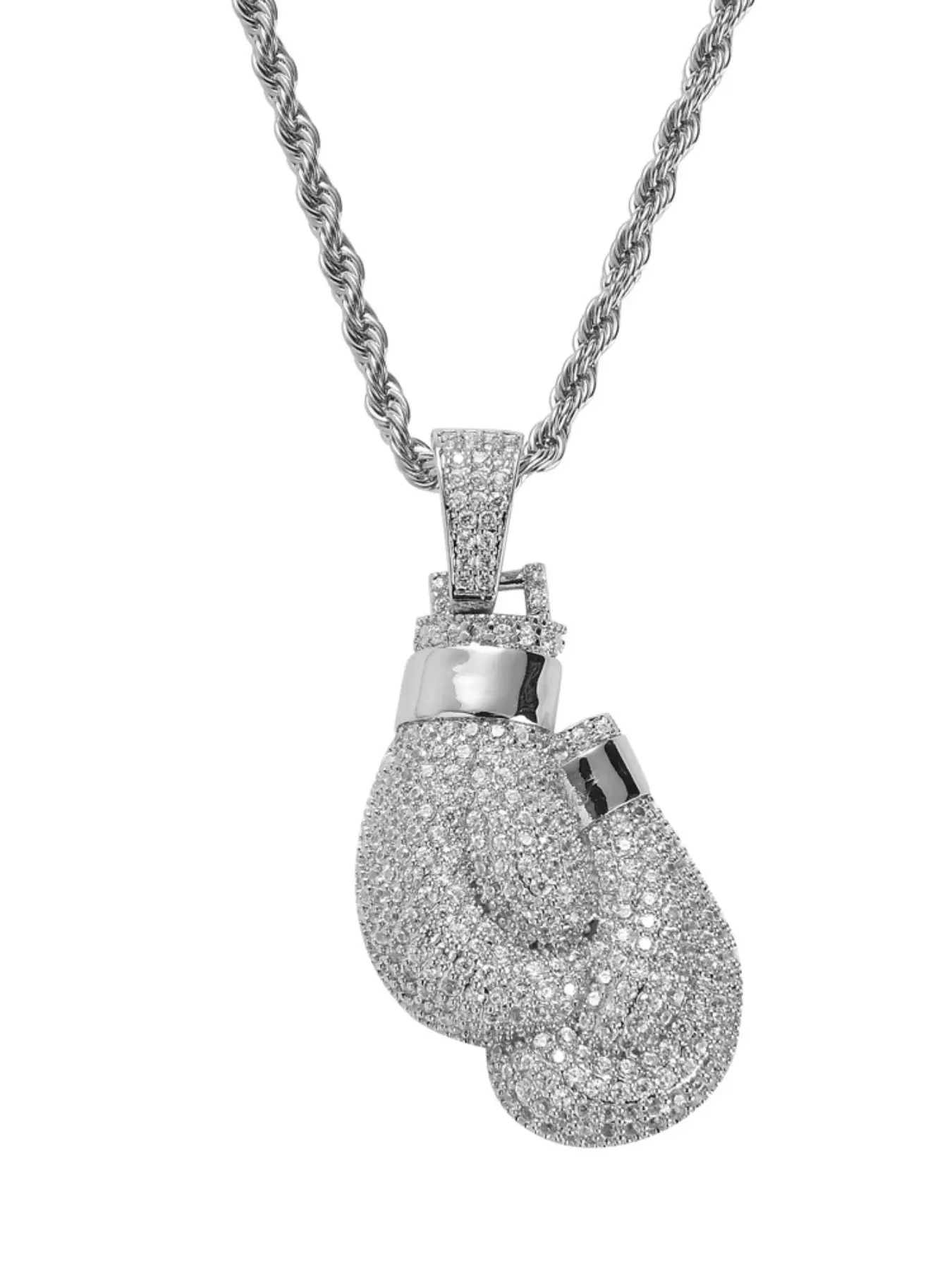 Hot Selling Unique Boxing Glove Pendant Necklace, Copper Zircon Creative Hip Hop Street Style, Men's Fashion Jewelry, Fashionable Jewelry Accessories for Parties