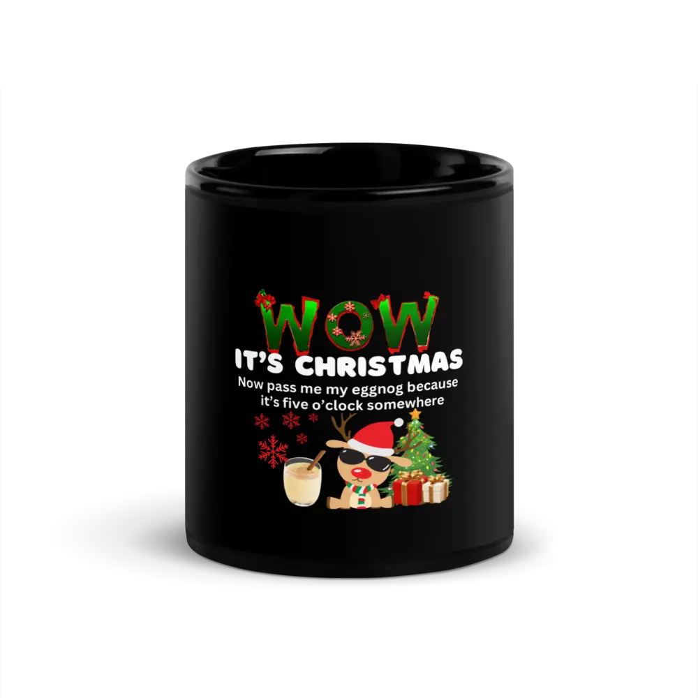 "Wow It's Christmas Mug Ceramic Drinkware Glossy Cup  Reusable Reuse