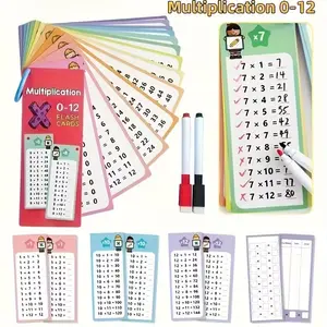 Multiplication Learning Cards, Writeable Practice Cards, Reusable Math Study Flashcards, (Multiplication Practice Cards from 1 to 12) For School Early Education and Home Education , Preschool Education Teaching Assistant Tool