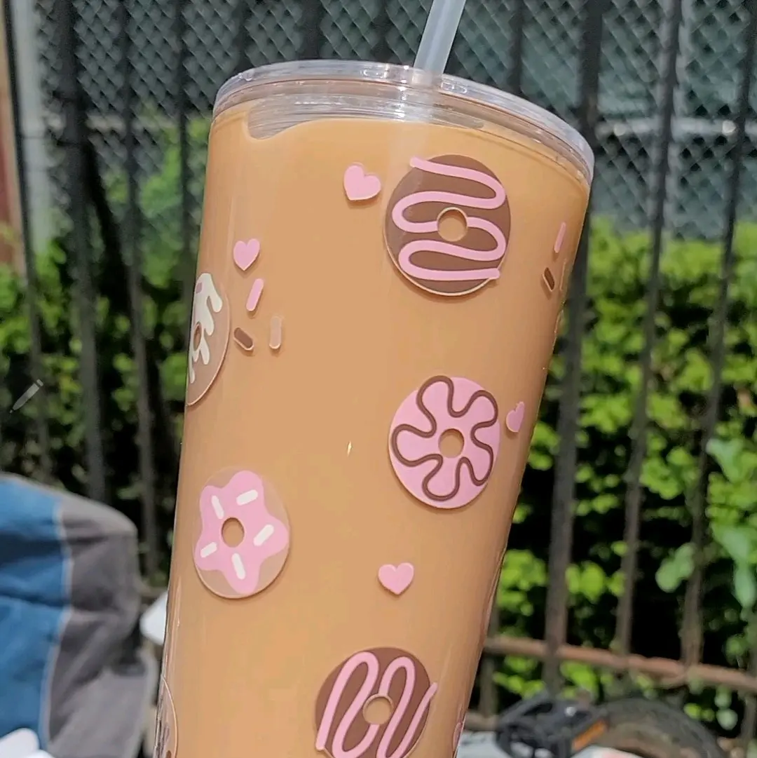 Donuts and Iced Coffee Snow Globe Tumbler Drinkware