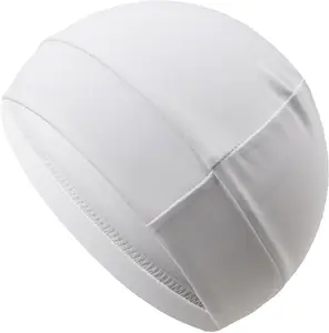 Classic Dome Cap Breathable Spandex Hair Cover, Stretch Color Seam Wave Cap for Men, One Size Fits Most