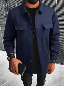 Men's Casual Wool Blend Jacket Coat, Stylish and Versatile Design for Both Casual and Formal Occasions, Perfect for All Seasons