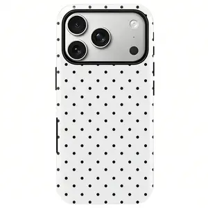 [Magnetic]Polka Dot Print Phone Case, Heavy Duty Shockproof 2in1 Protective Shell, for iPhone 17 16 15 14 13 12 11 Pro Max Series Holiday Gift Minimalist Fashion Case Cover