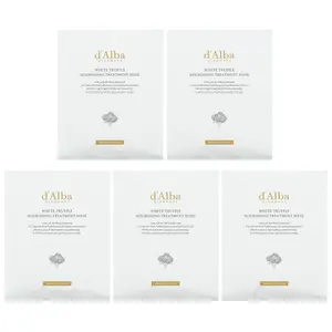 d'Alba White Truffle Nourishing Treatment Beauty Mask, 5 Sheet Masks, 0.84 fl oz (25 ml) Each