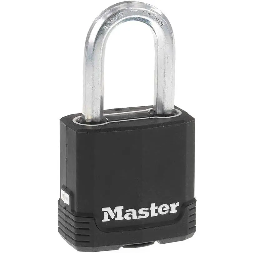 Master Lock Magnum Heavy Duty Outdoor Padlock with Key, Weather Resistant Body and Cut Safe Shackle Make Lock Perfect for Fences, Gates, Sheds, M115XKADLF, Black