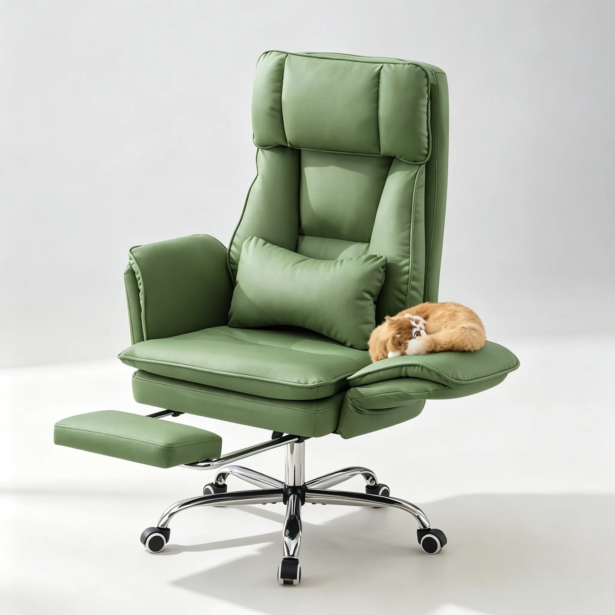 Big and Tall Office Chair, Cloud Ergonomic Desk Chair with Footrest & Flip-Up Armrests, Wide Seat Swivel Computer Chair with Lumbar Pillow, Comfortable Executive Recliner for Heavy People, Home Office