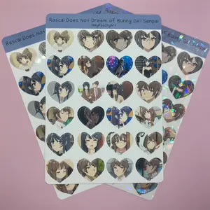 Bunny Girl Senpai Anime Heart Sticker Sheet